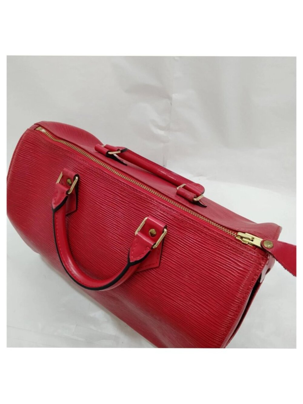 Authentic Louis Vuitton Epi Speedy 35 Red Leather Satchel Bag - Picture 6 of 16